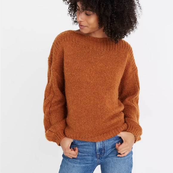 Madewell Cable Sleeve Boatneck Sweater - Picture 2 of 8